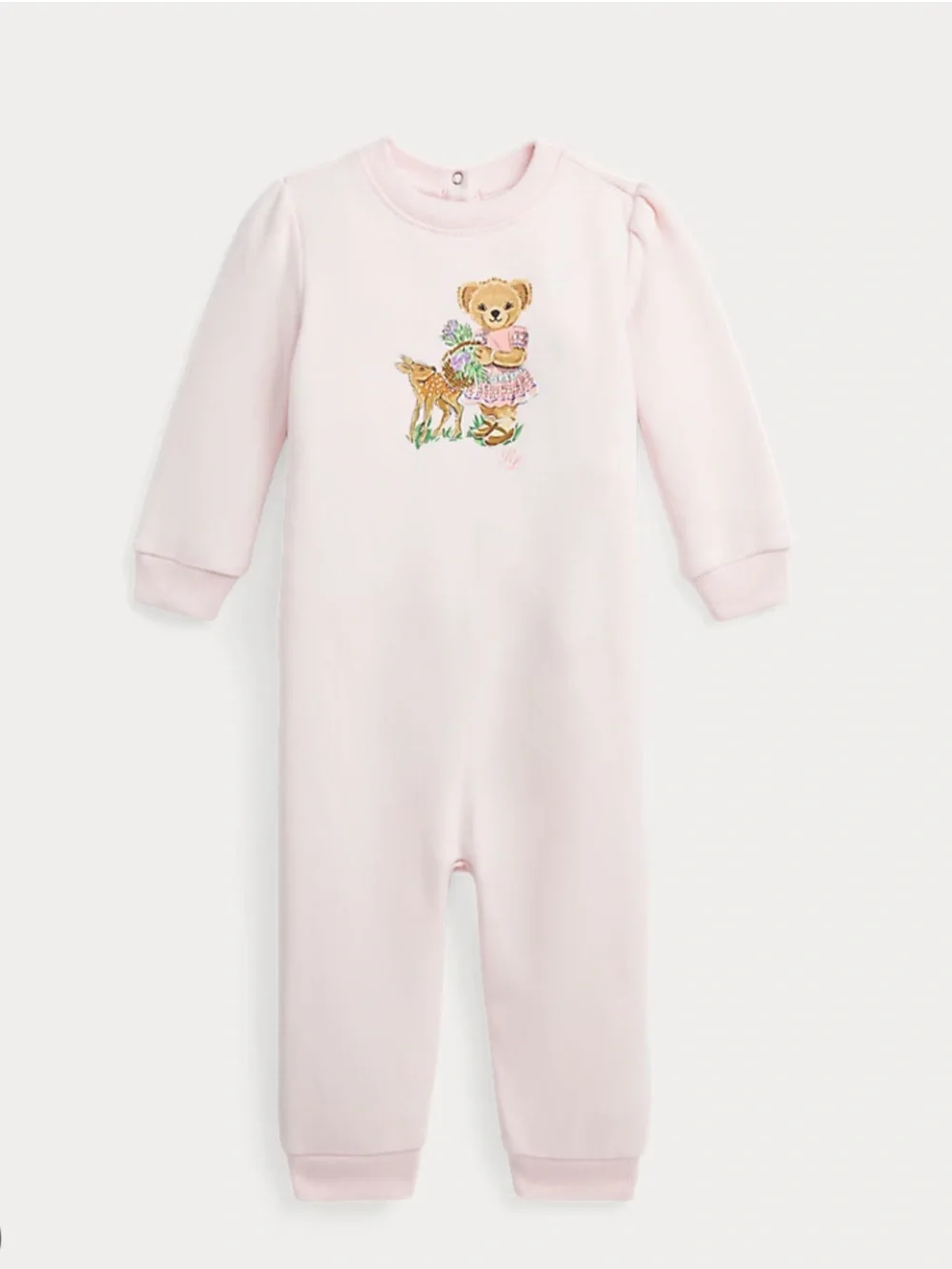 NWT Ralph Lauren Baby Girl Fleece Coverall Size 6 Months Classic Fall Winter
